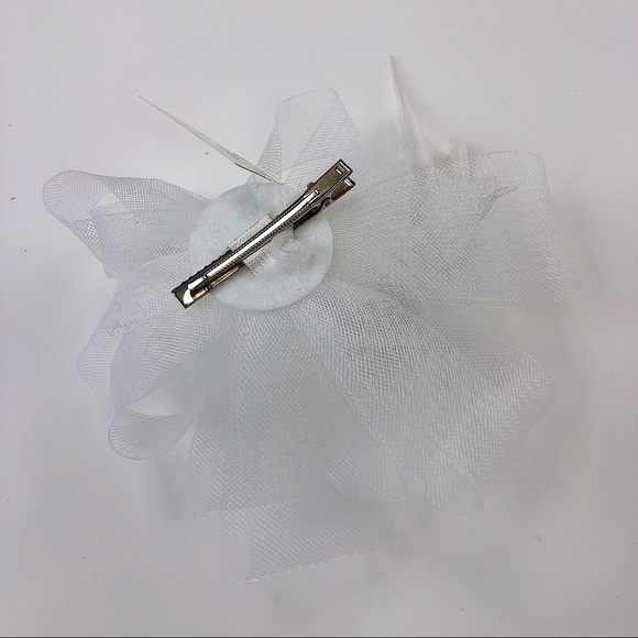 𝅺WHITE fascinator headpiece - Picture 7 of 7